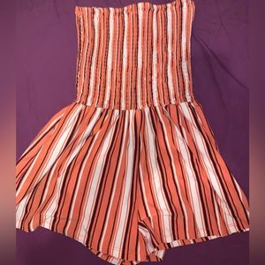 Strapless Striped Romper